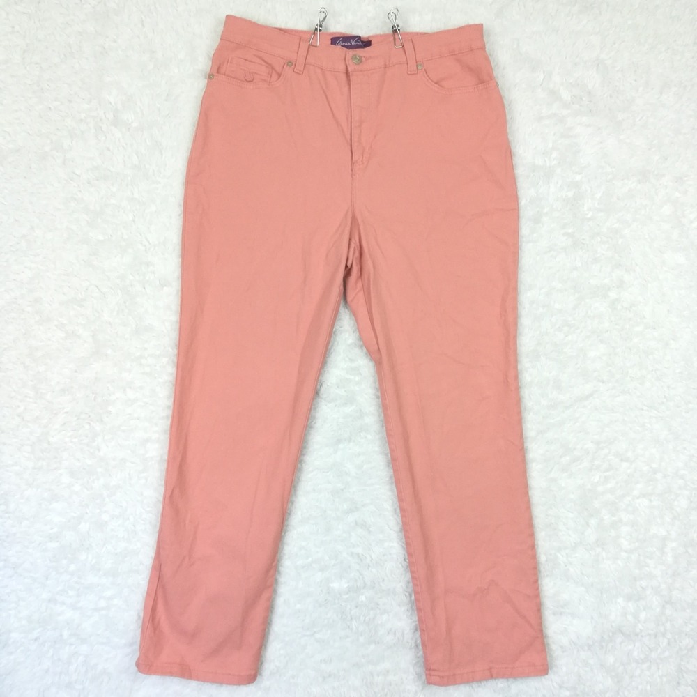 Gloria Vanderbilt Womens Pants Amanda Denim Peach Pink Classic Five Pocket 16